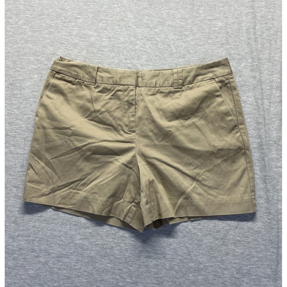 Worthington Chino Shorts Womens 8 Beige Modern Fit Cotton Stretch Slash Pockets